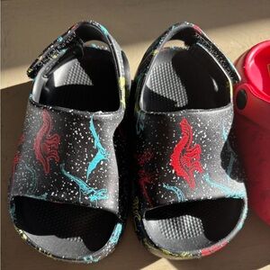 Kids Cartoon Sandals - Black and Red